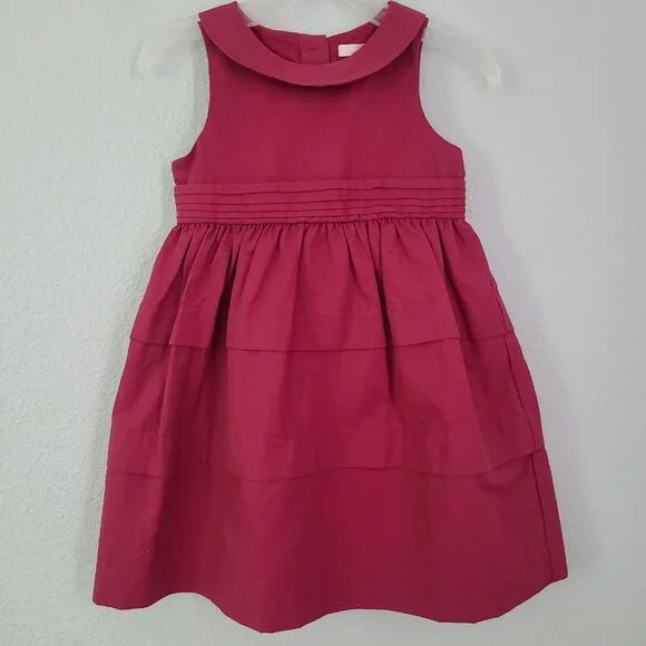 Janie and Jack Toddler Girls Fuchsia Tiered Sleeveless Dress Size 2T - Picture 3 of 11
